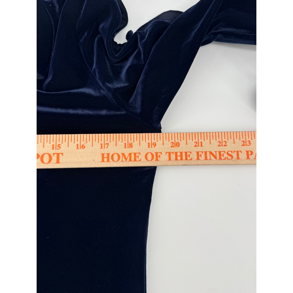White House Black Market Byzantine Blue Velvet V-Neck Blouse‎ 570357792 Womens S - Picture 10 of 13
